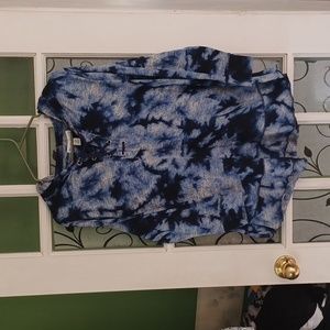 New York Laundry hooded shirt size large blue